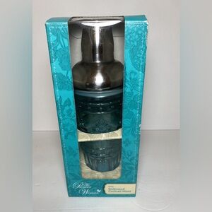 Pioneer woman embossed cocktail mixer glass teal new